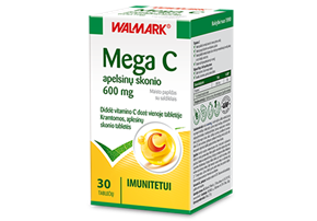 Walmark Mega C 600mg apelsinų skonio